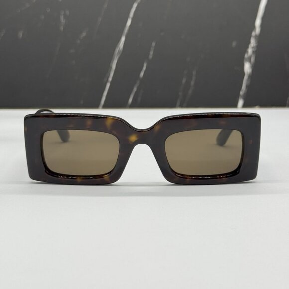 NEW ALEXANDER MCQUEEN AM0433S 002 SUNGLASSES WOMEN HAVANA SQUARE EYEWEAR - Picture 3 of 10